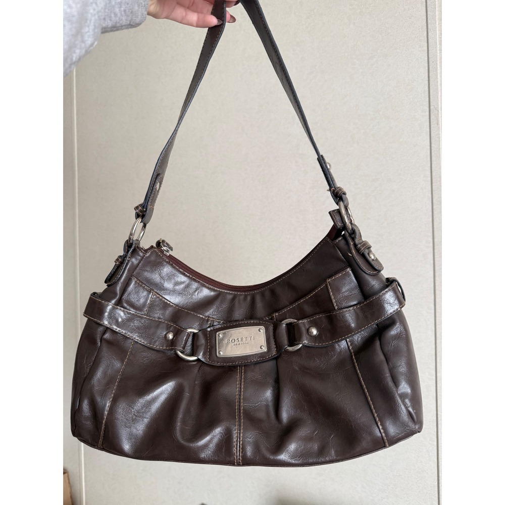 Rosetti NY Brown Slouchy Y2K Shoulder Purse Multi Pocket